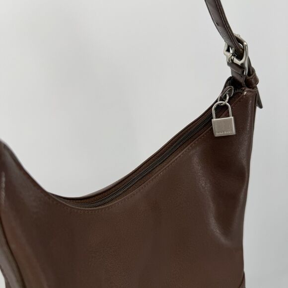 Nine West Brown Faux Leather Shoulder Bag Y2k Style Classic - Picture 6 of 13